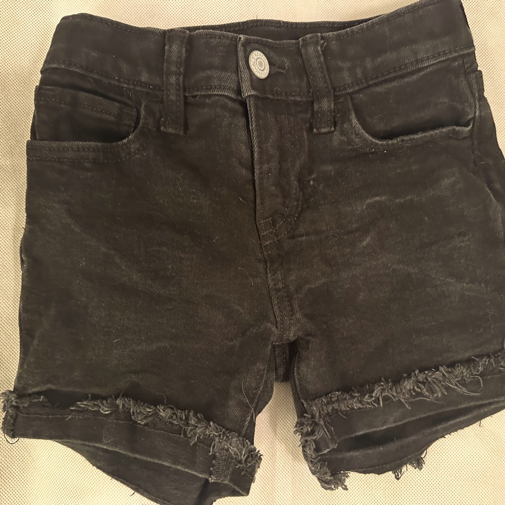 Old navy black vintage wash Denim shorts Size 7 girls